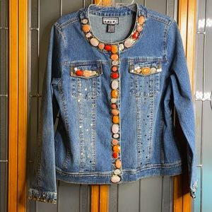 Berek Denim Jacket Jeweled Design NWT size L